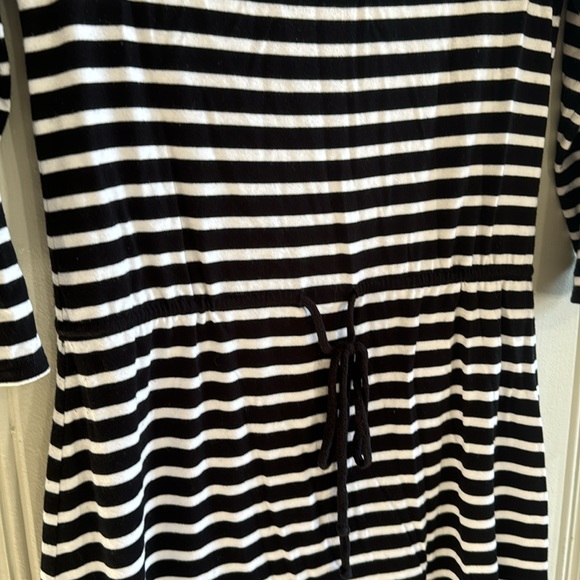 Black & White Striped White House Black Market Dress with Drawstring Waist XS - Picture 3 of 6